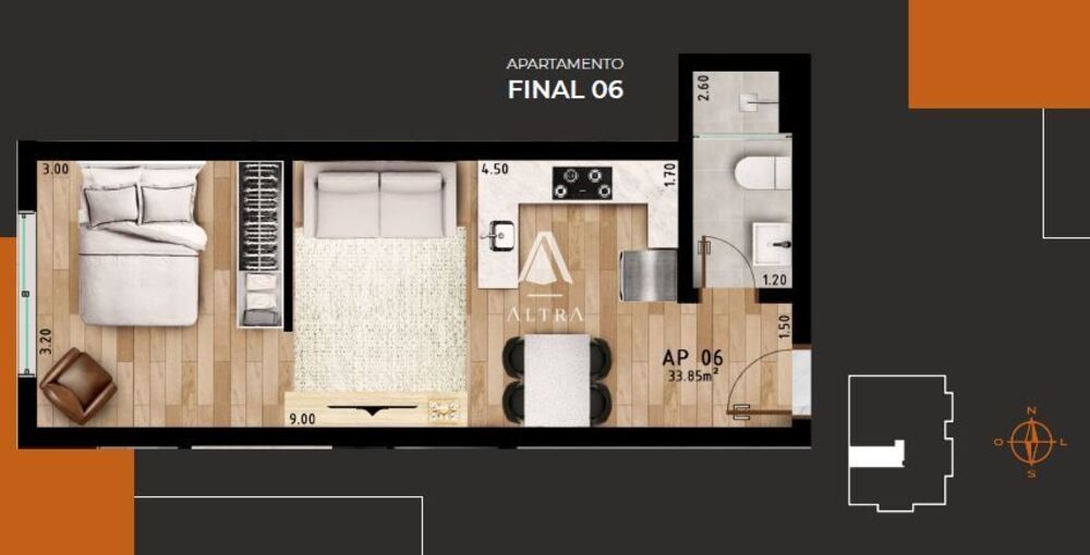 Apartamento, 1 quarto, 33 m² - Foto 6