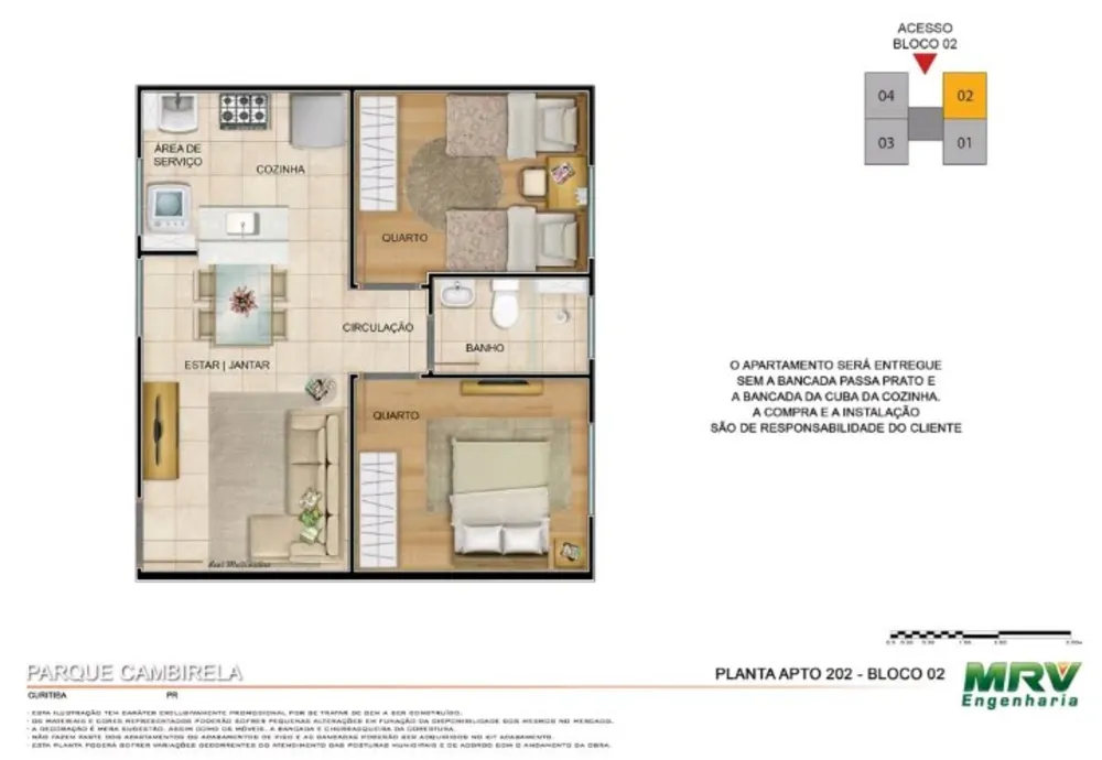 Apartamento, 2 quartos, 40 m² - Foto 2