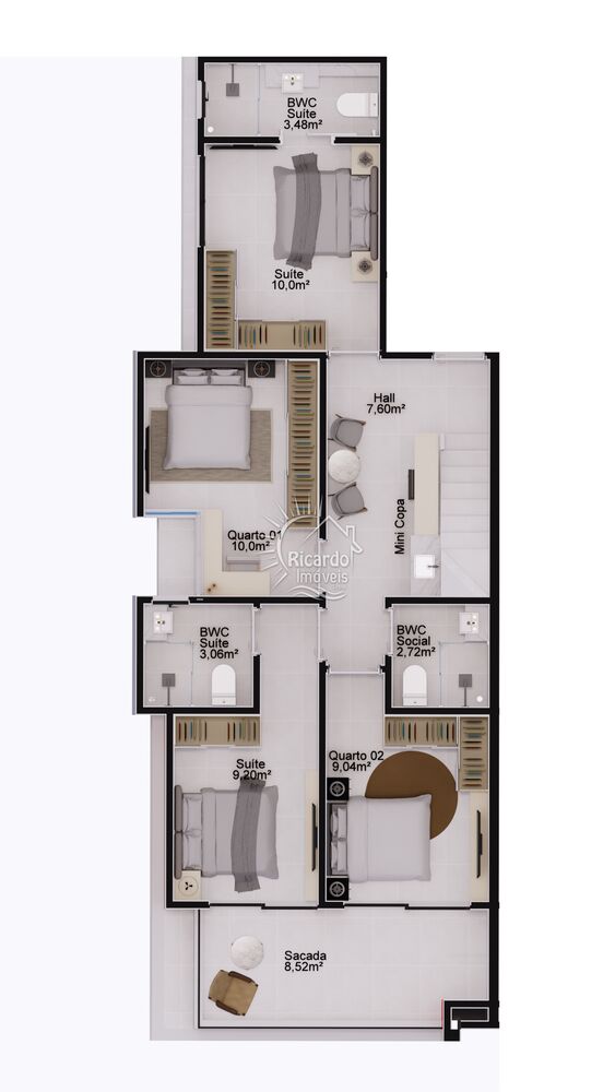Apartamento, 2 quartos, 100 m² - Foto 2