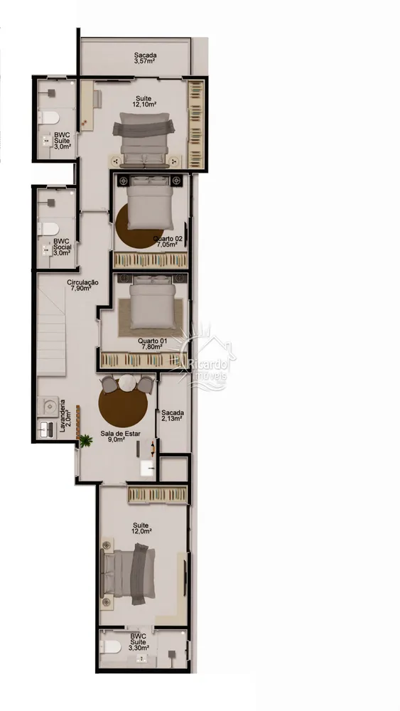 Apartamento, 2 quartos, 100 m² - Foto 7