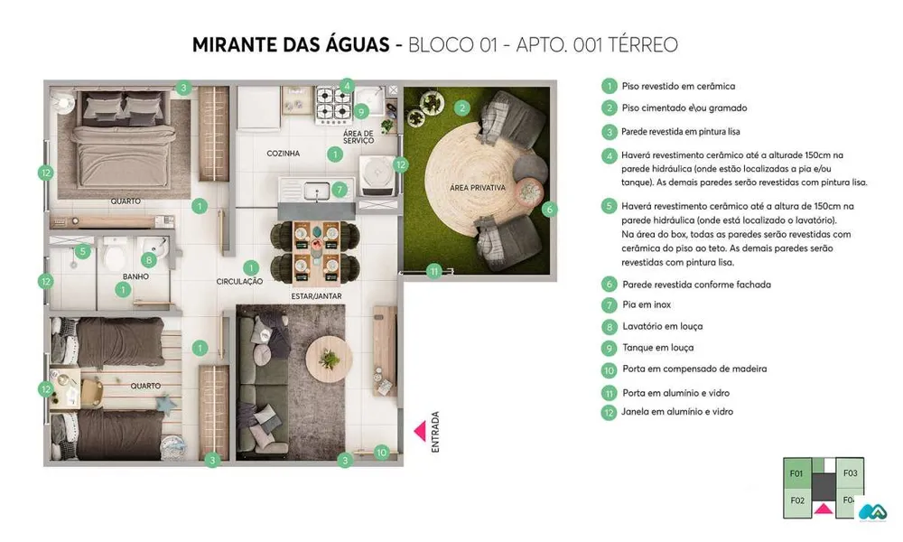 Apartamento, 2 quartos, 55 m² - Foto 3