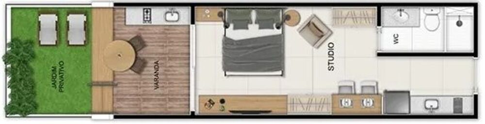 Flat/Apart Hotel, 1 quarto, 32 m² - Foto 1