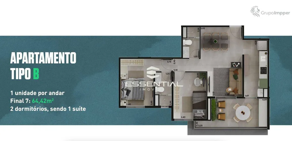 Apartamento, 2 quartos, 64 m² - Foto 3