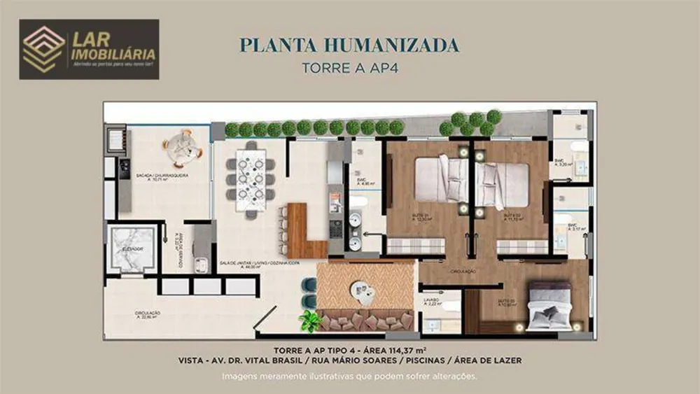 Apartamento, 3 quartos, 114 m² - Foto 2