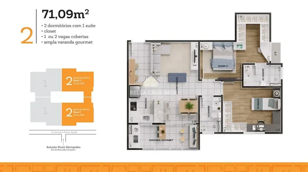 Apartamento, 2 quartos, 71 m² - Foto 8