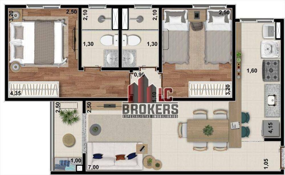 Apartamento, 2 quartos, 55 m² - Foto 2
