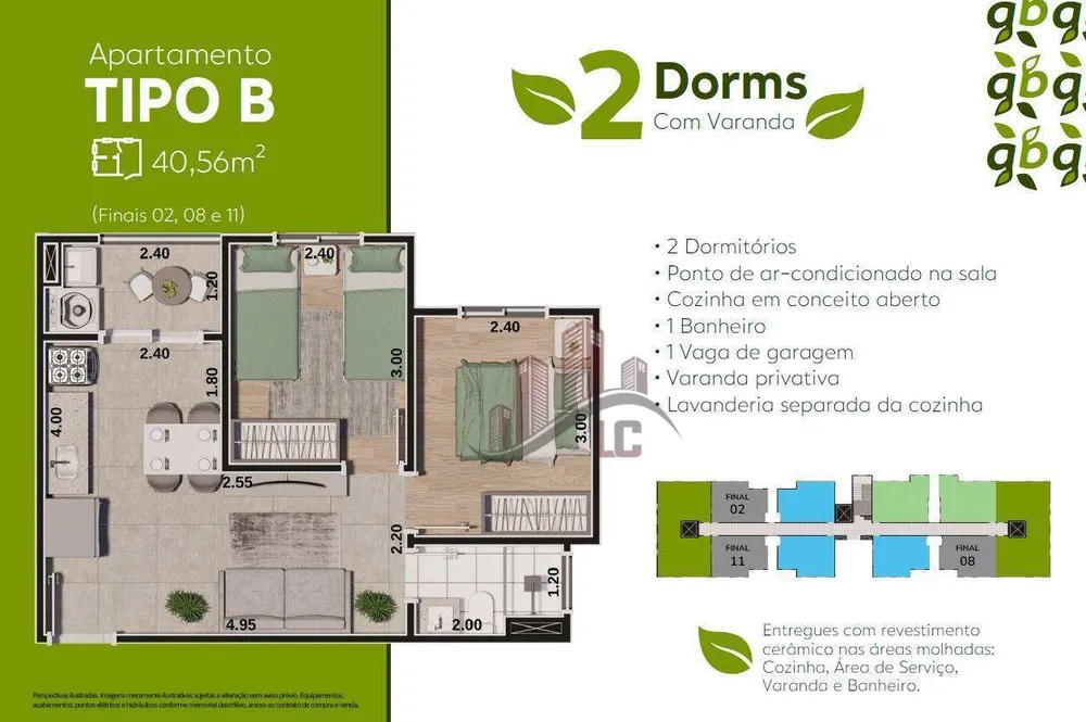 Apartamento, 2 quartos, 43 m² - Foto 2
