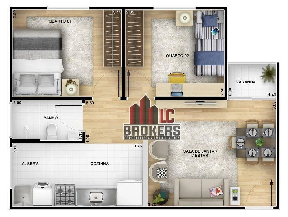 Apartamento, 2 quartos, 45 m² - Foto 14