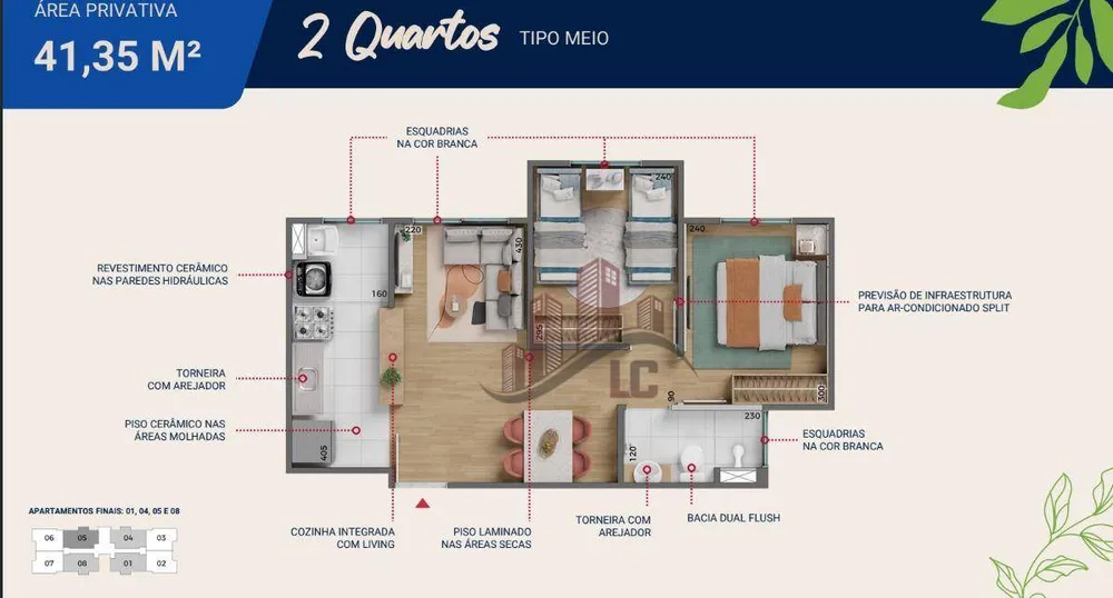 Apartamento, 2 quartos, 41 m² - Foto 1