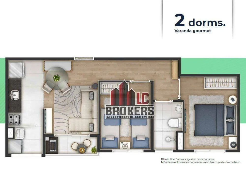 Apartamento, 2 quartos, 44 m² - Foto 2