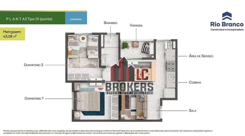 Apartamento, 2 quartos, 43 m² - Foto 21