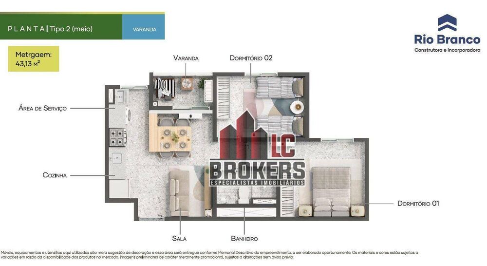 Apartamento, 2 quartos, 43 m² - Foto 22