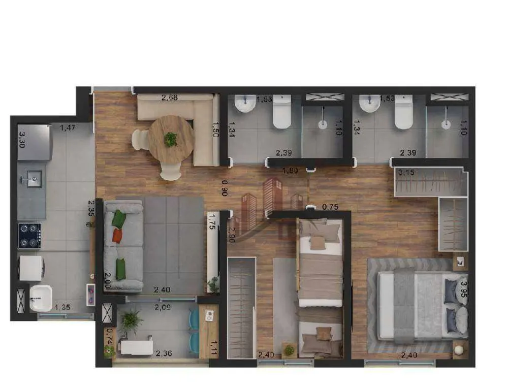 Apartamento, 2 quartos, 52 m² - Foto 4