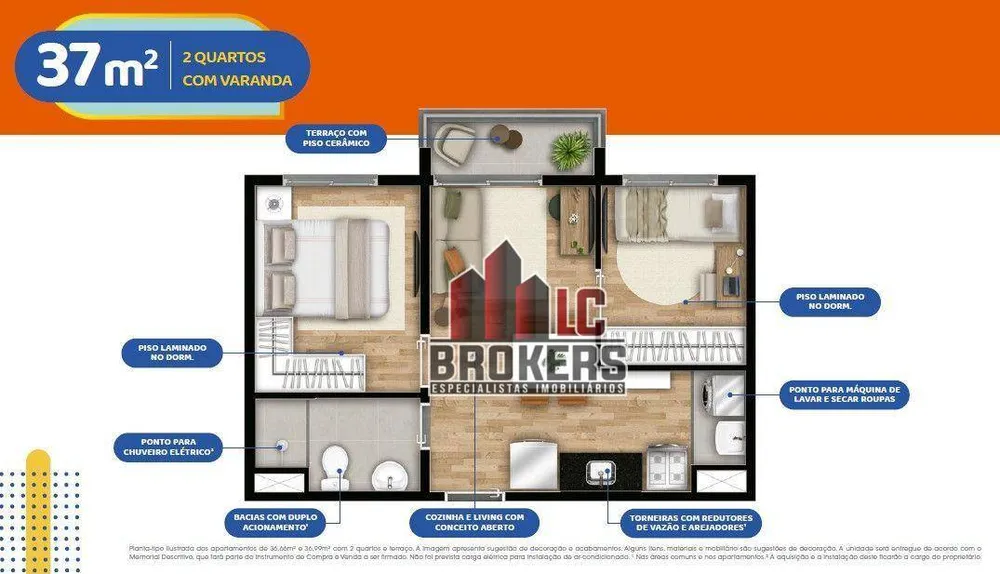 Apartamento, 2 quartos, 34 m² - Foto 19