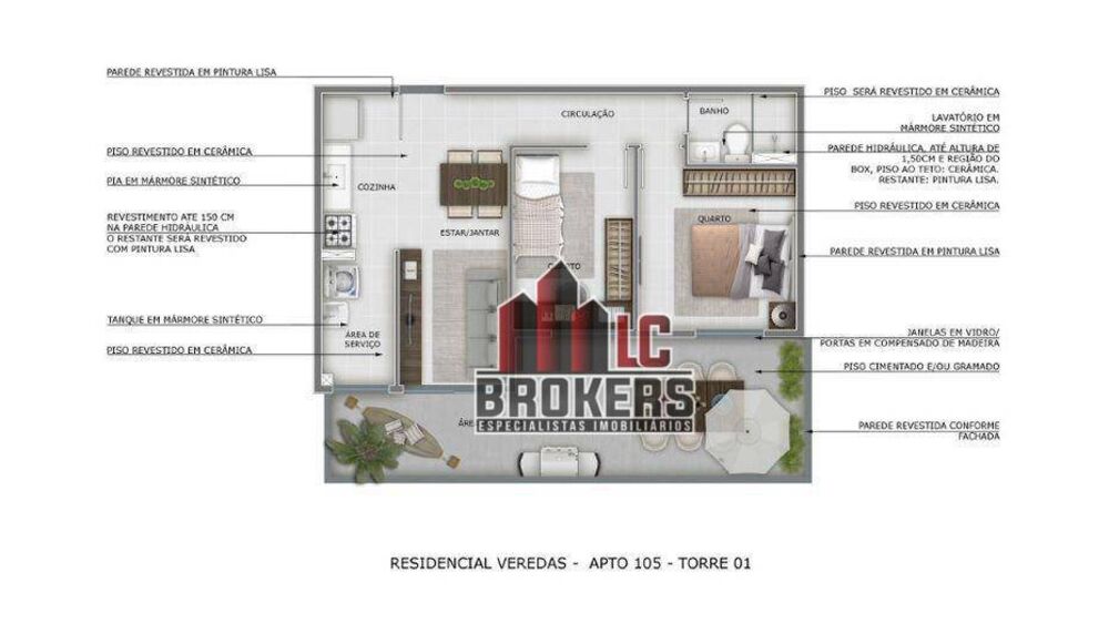 Apartamento, 2 quartos, 44 m² - Foto 3