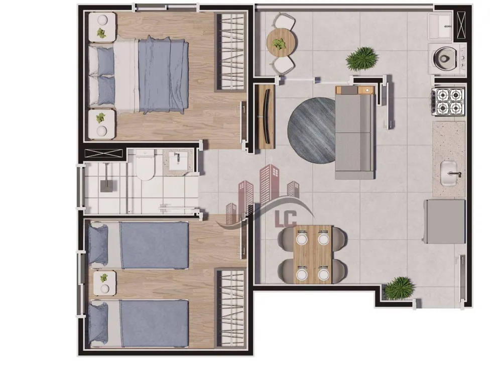 Apartamento, 2 quartos, 43 m² - Foto 2