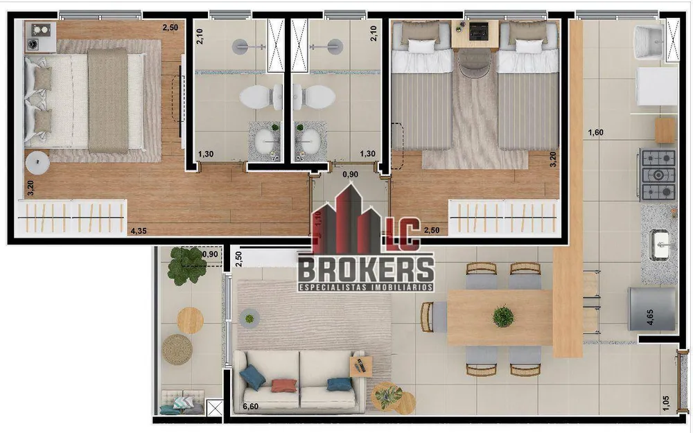 Apartamento, 2 quartos, 55 m² - Foto 1
