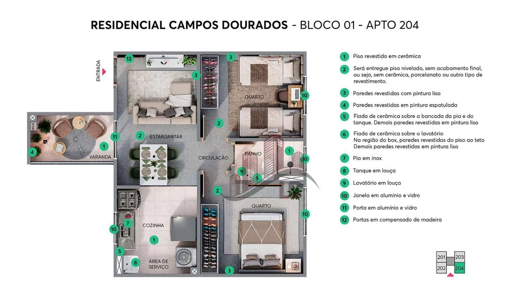 Apartamento, 2 quartos, 44 m² - Foto 6