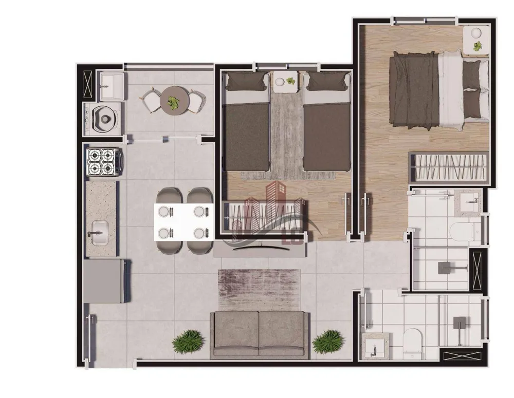 Apartamento, 2 quartos, 45 m² - Foto 2