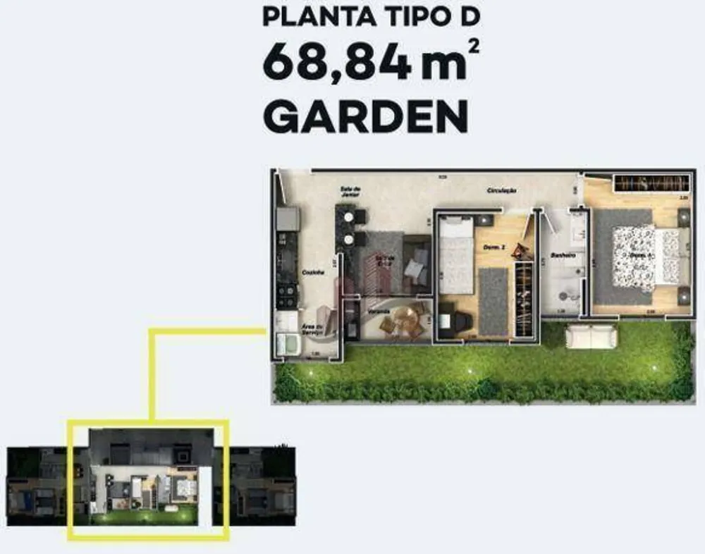 Apartamento, 2 quartos, 68 m² - Foto 2