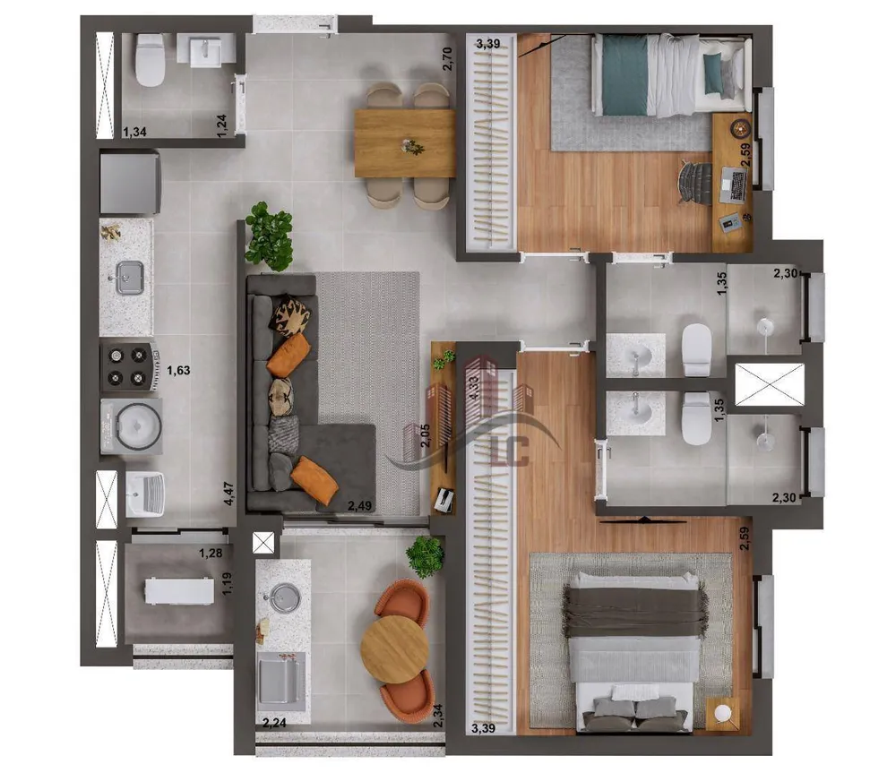 Apartamento, 2 quartos, 69 m² - Foto 7