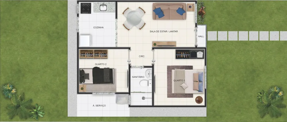 Casa de Condomínio, 2 quartos - Foto 2
