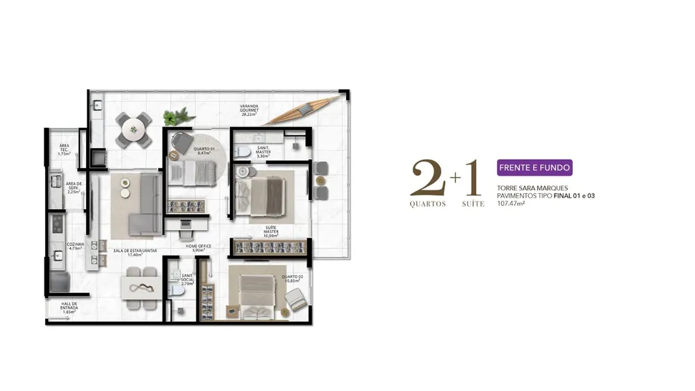 Apartamento, 2 quartos, 69 m² - Foto 6