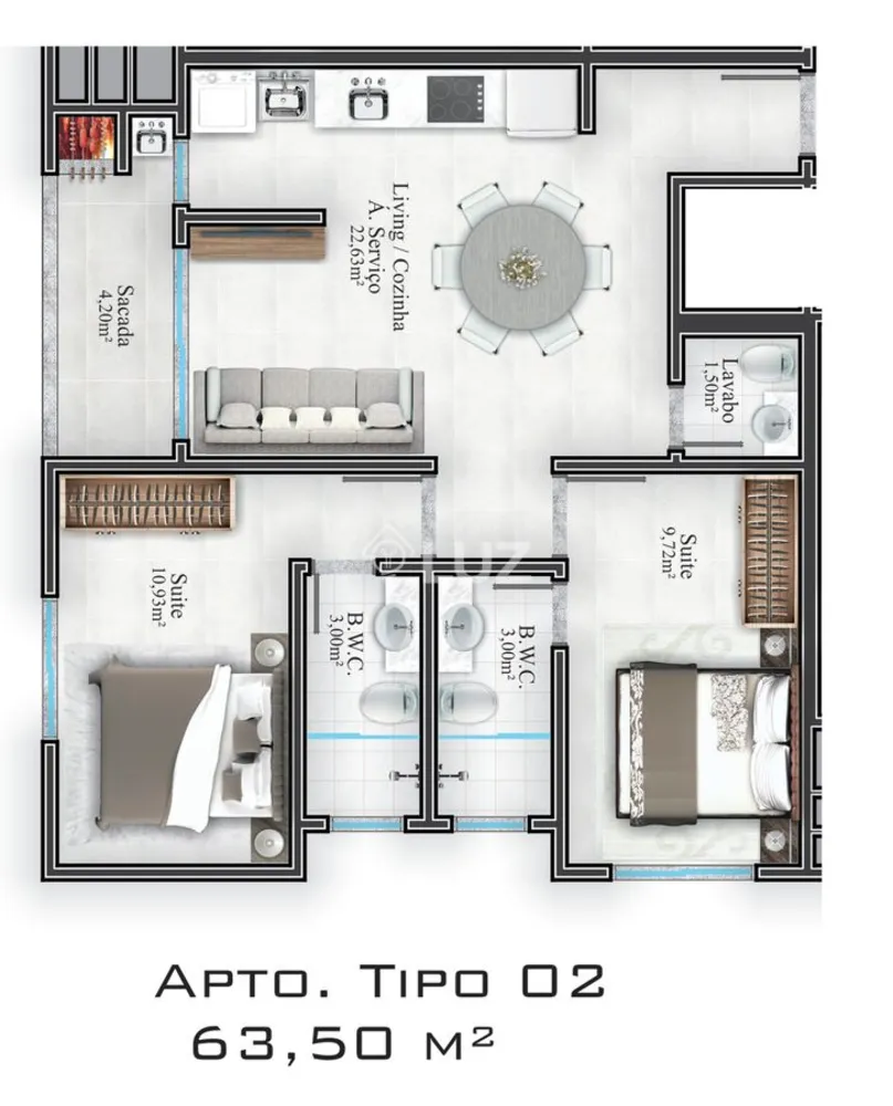 Apartamento, 2 quartos, 63 m² - Foto 10