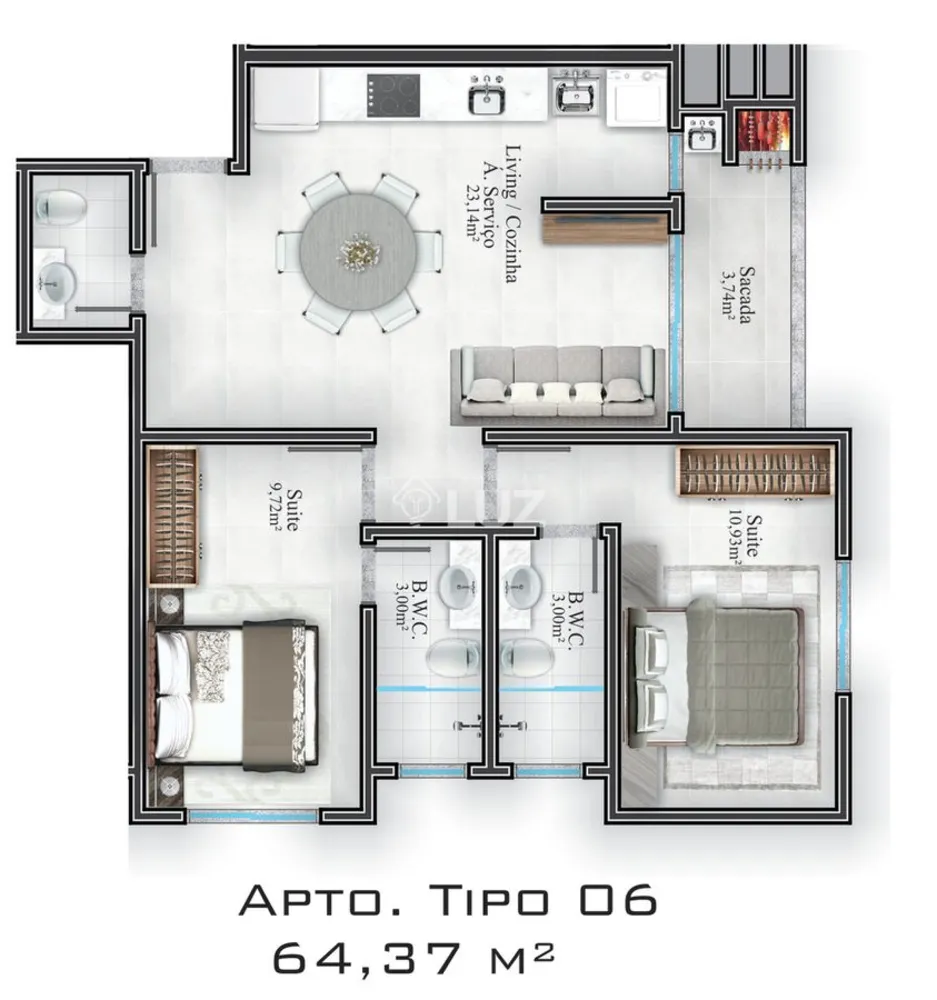 Apartamento, 2 quartos, 63 m² - Foto 7