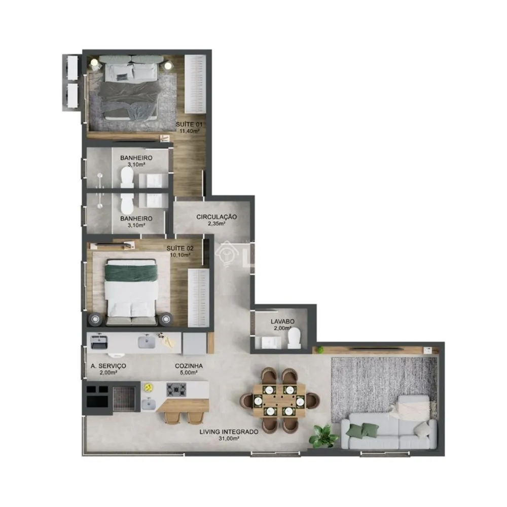 Cobertura, 2 quartos, 80 m² - Foto 10
