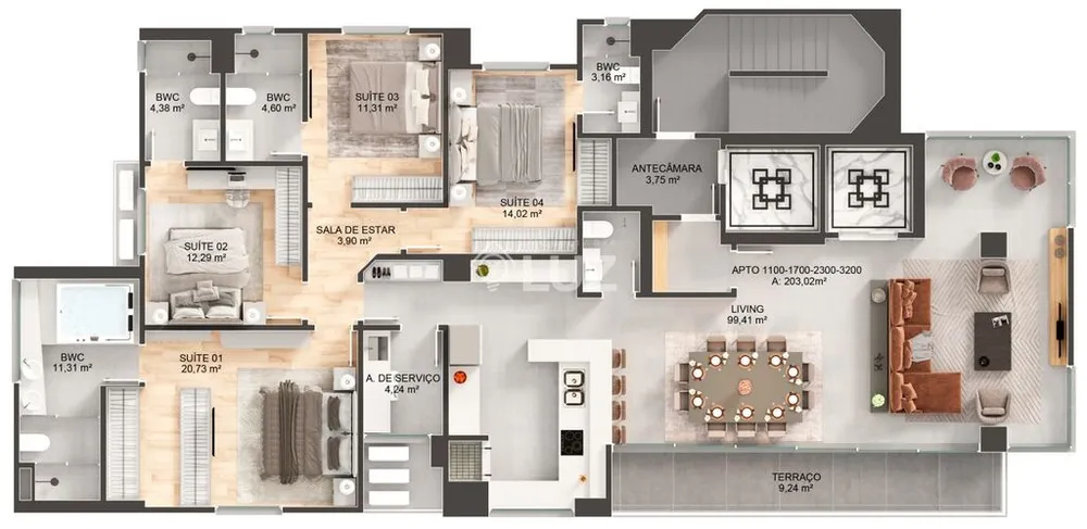 Apartamento, 4 quartos, 188 m² - Foto 12