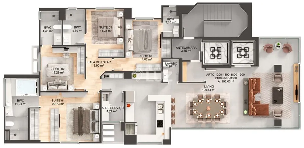 Apartamento, 4 quartos, 188 m² - Foto 11