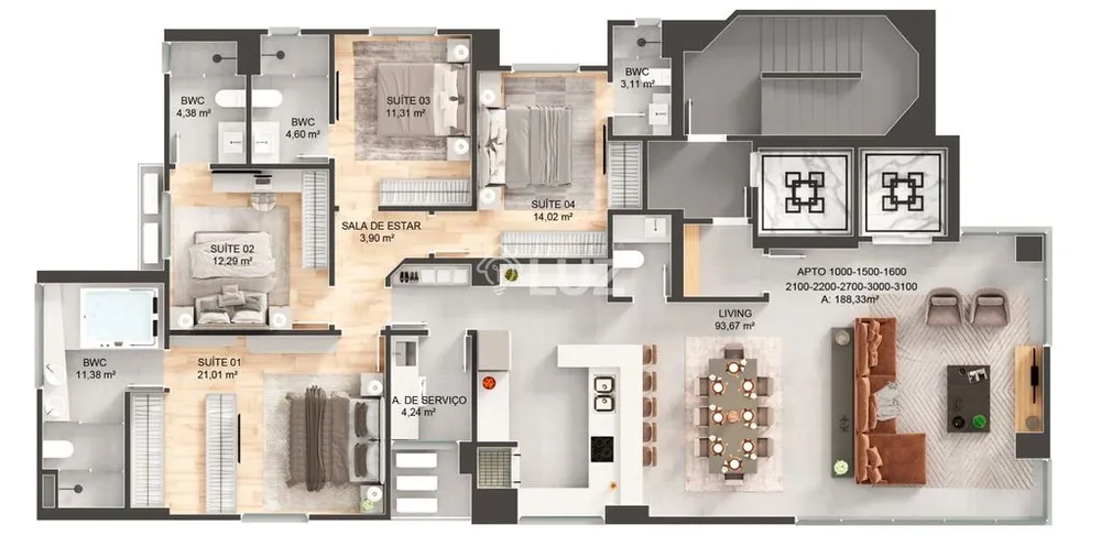 Apartamento, 4 quartos, 188 m² - Foto 10