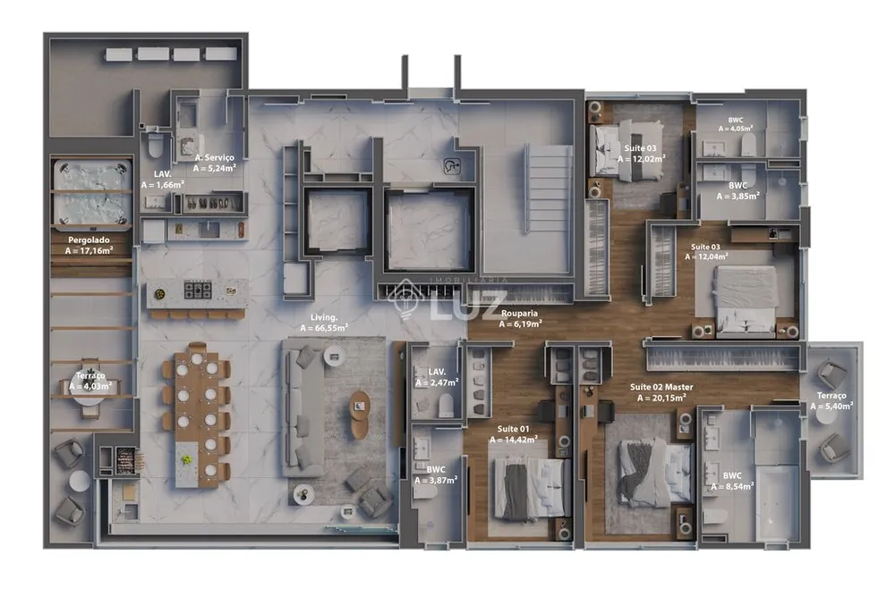 Cobertura, 4 quartos, 191 m² - Foto 2