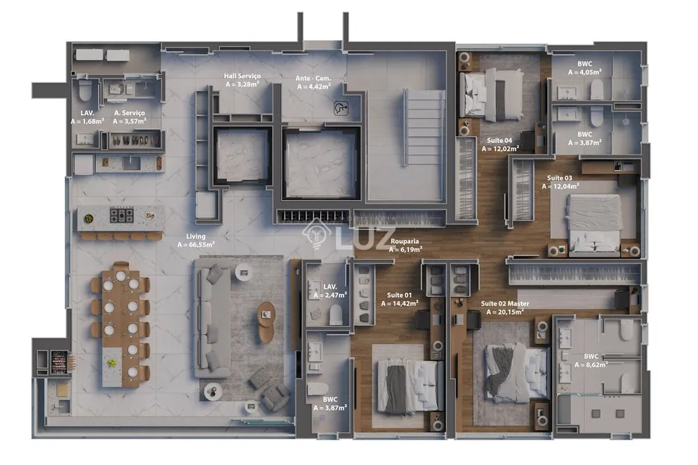 Cobertura, 4 quartos, 191 m² - Foto 11