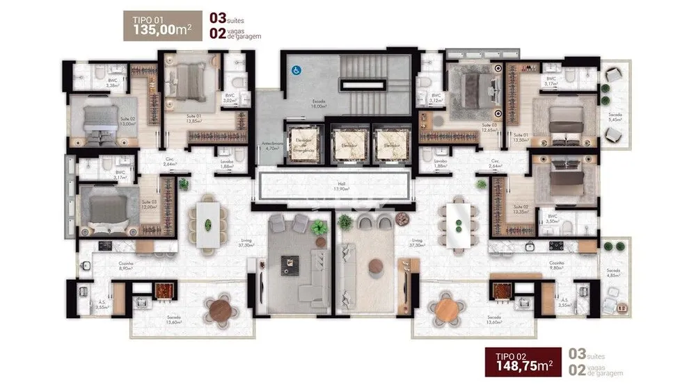Apartamento, 3 quartos, 135 m² - Foto 12