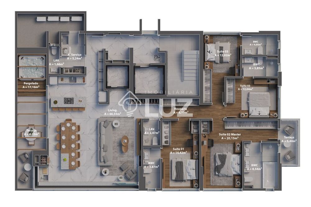 Cobertura, 4 quartos, 191 m² - Foto 1