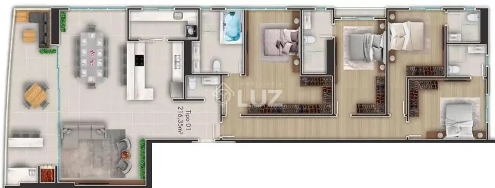 Apartamento, 4 quartos, 216 m² - Foto 1