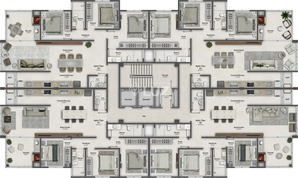 Apartamento, 3 quartos, 100 m² - Foto 2