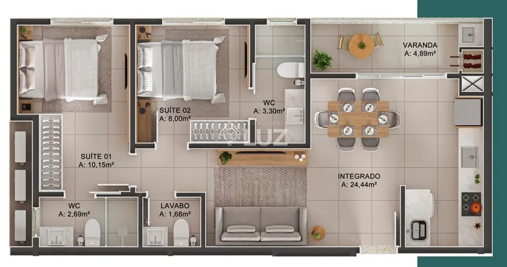 Apartamento, 2 quartos, 60 m² - Foto 8