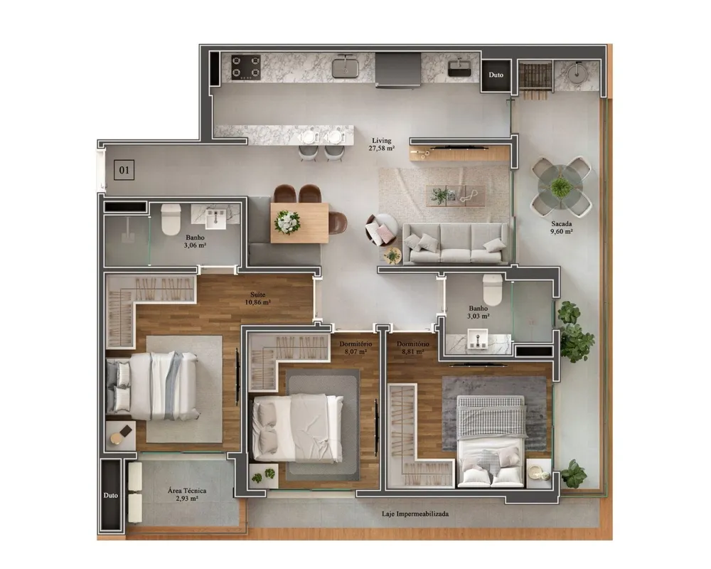 Apartamento, 3 quartos, 84 m² - Foto 1
