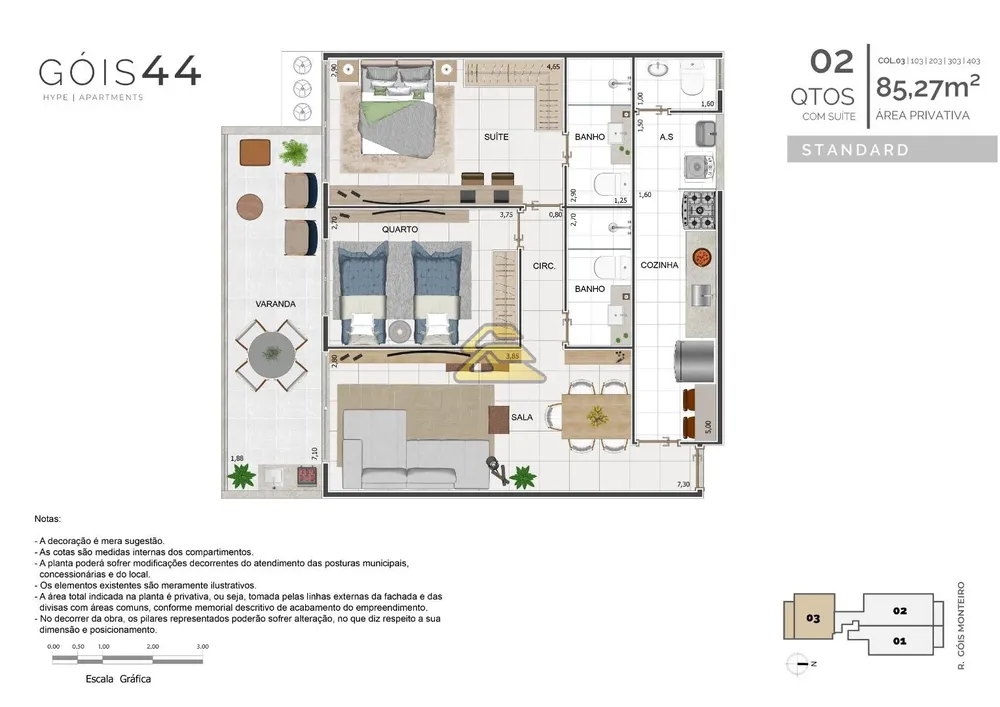 Apartamento, 2 quartos, 85 m² - Foto 3