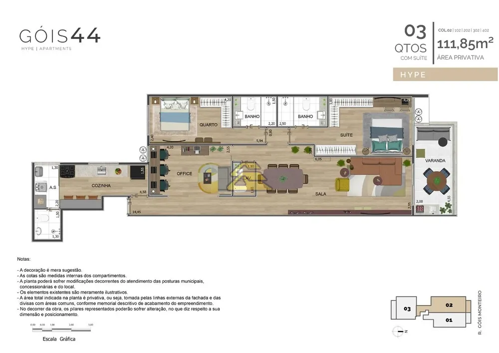 Apartamento, 3 quartos, 111 m² - Foto 3