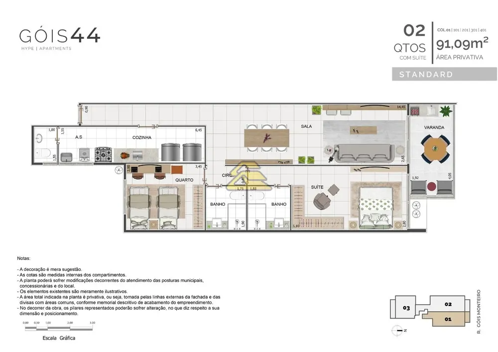 Apartamento, 2 quartos, 91 m² - Foto 3