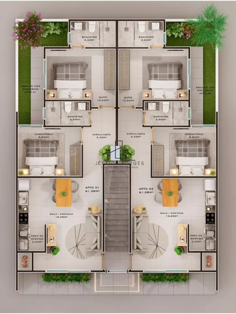 Apartamento à venda com 2 quartos, 61m² - Foto 3