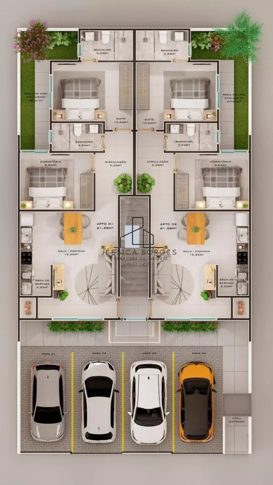 Apartamento à venda com 2 quartos, 61m² - Foto 2