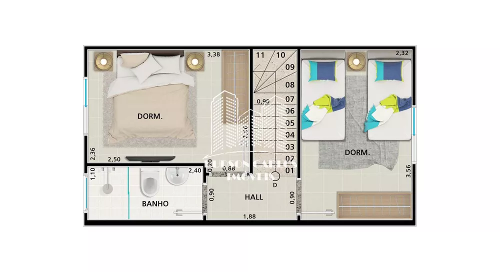 Sobrado, 2 quartos, 54 m² - Foto 8