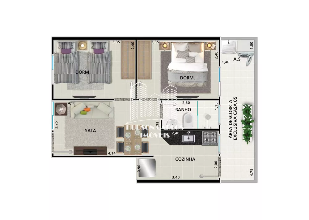 Casa, 2 quartos, 39 m² - Foto 1