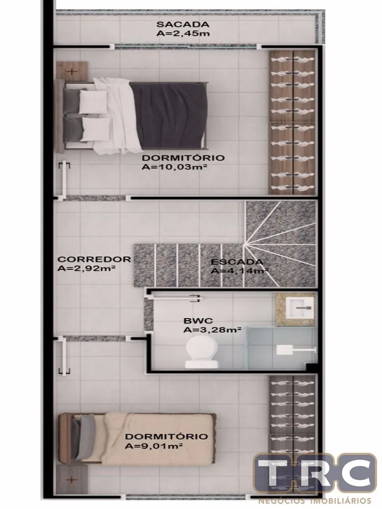 Sobrado, 2 quartos, 60 m² - Foto 2
