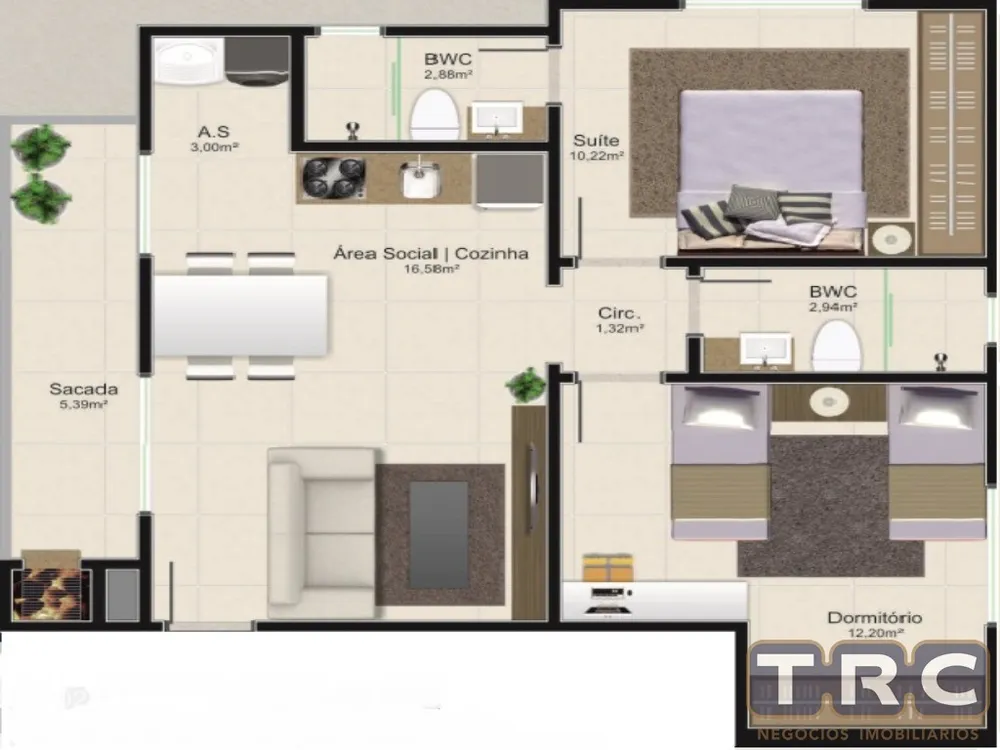 Apartamento, 2 quartos, 60 m² - Foto 3